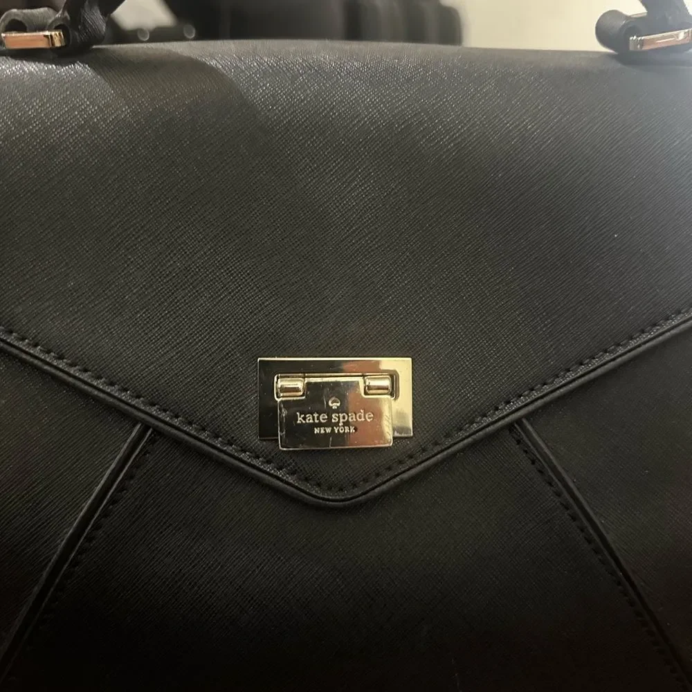 KATE SPADE New York Laurel Wesley Place Suede Leather Satchel Pushlock Close